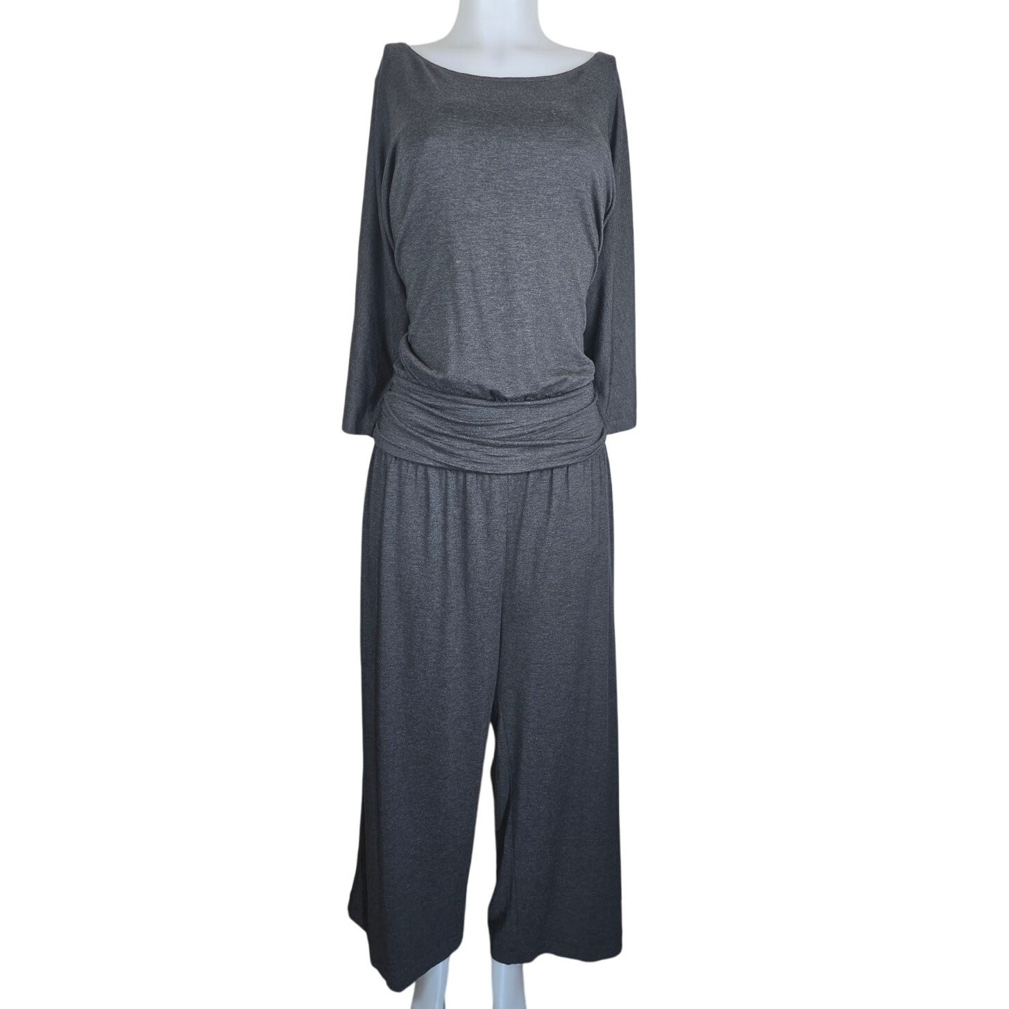 Soft Surroundings Heathered Gray Business Casual Vacation Jumpsuit Women’s 2X