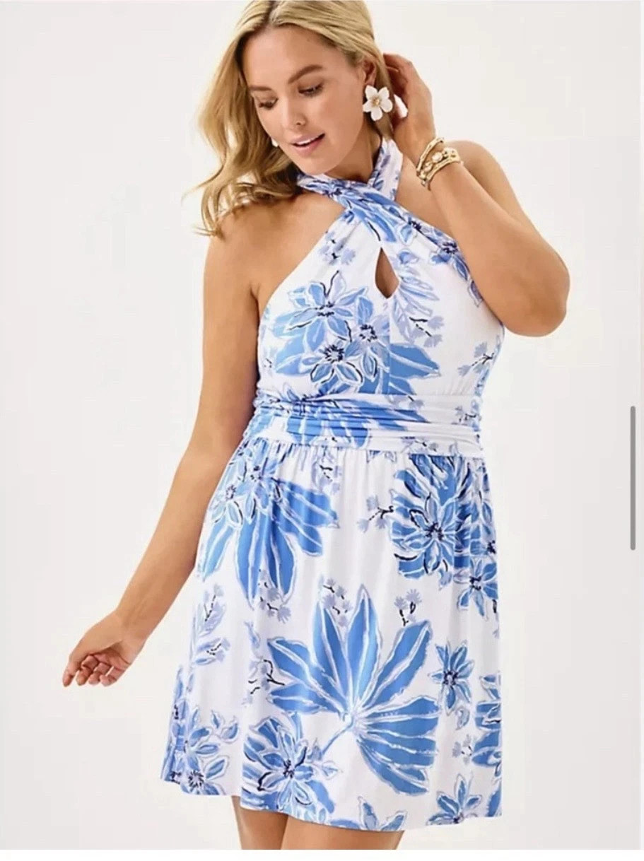 NWT LILLY PULITZER XL Montecito Skirted Romper in Resort White Jet Set Jungle