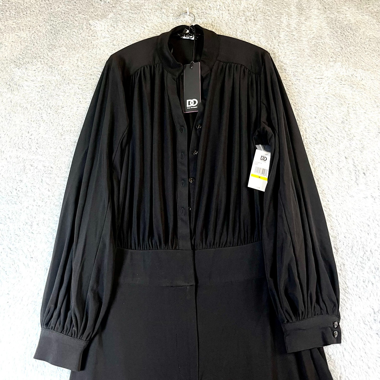 DEE OCLEPPO Women’s Piper Button Top Zipper Bottom Jumpsuit Size: M – Black