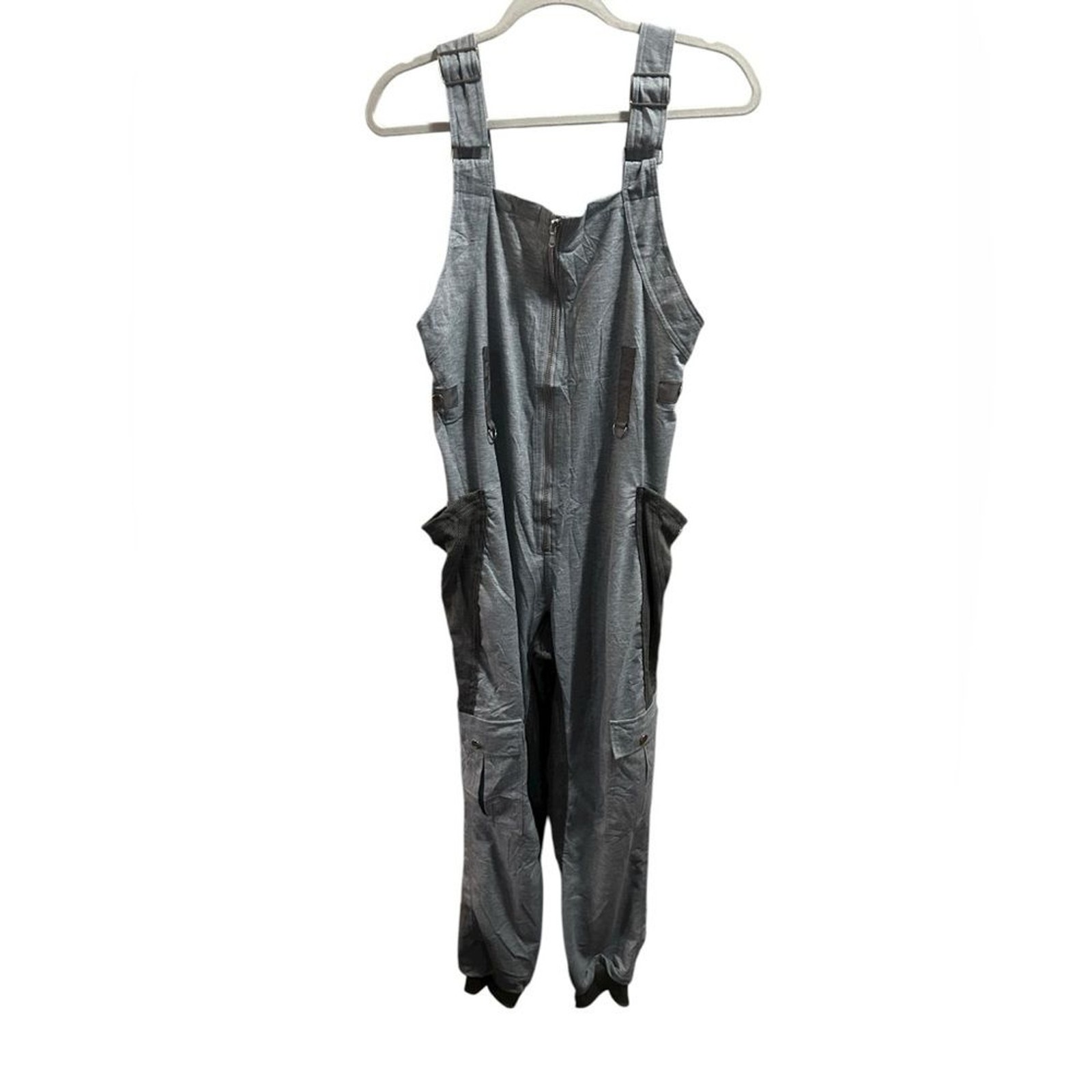 Cherfly Women’s Knit Overalls Jumpsuit Size Medium Grey NWOT