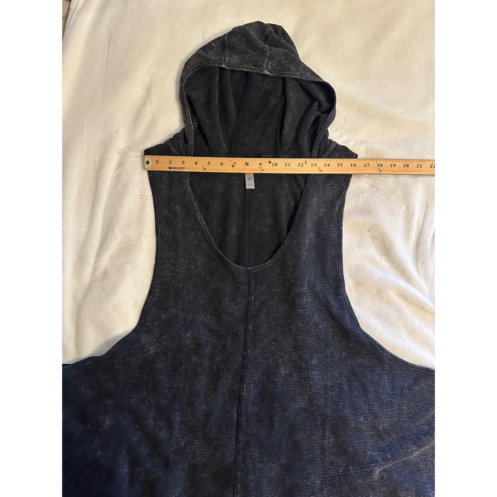 NWT Mono B Women 3XL Hooded Romper Gray Mineral Wash Cotton Boho Slouchy