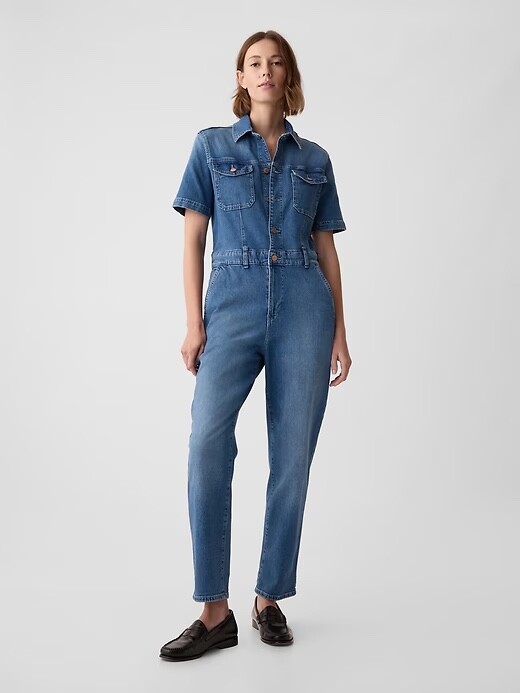 NWT Gap Denim Jumpsuit | Medium Indigo 4 Tall #739668 NWT