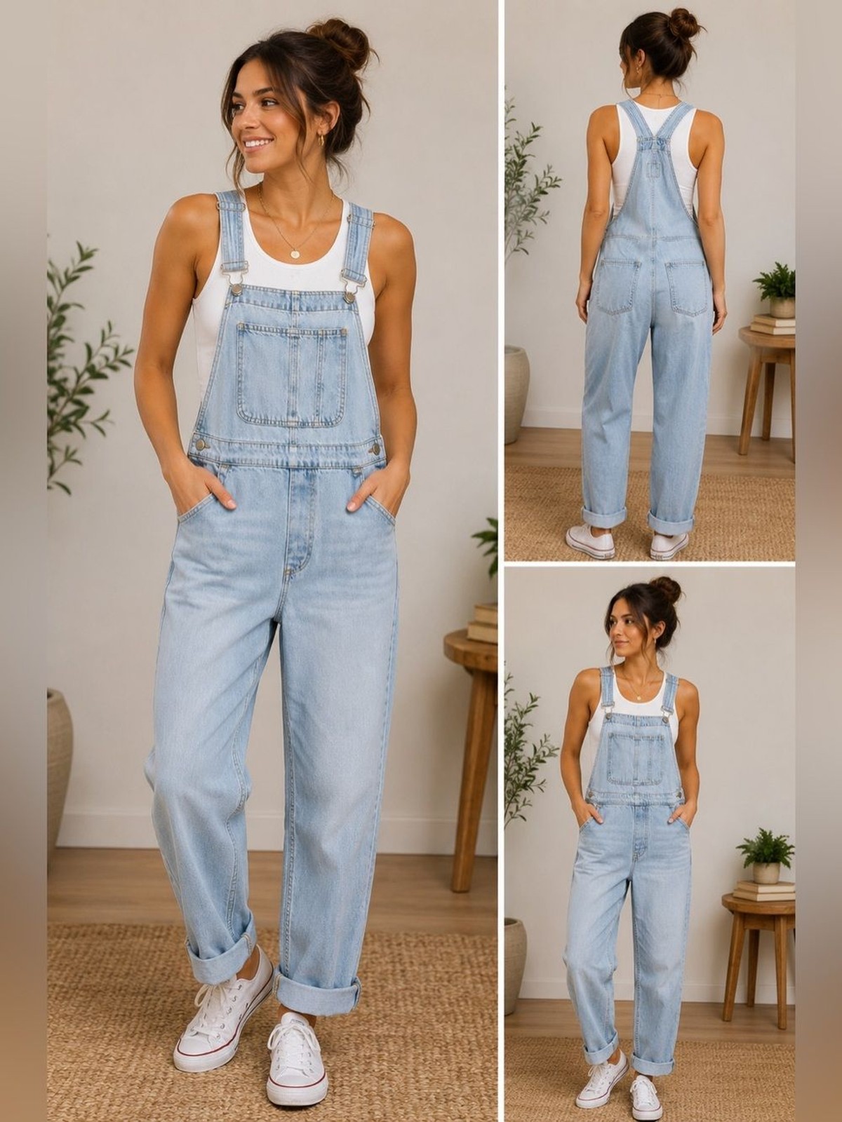 GAP Denim Overalls Women’s Medium Light Wash 100% Cotton Adjustable Bib