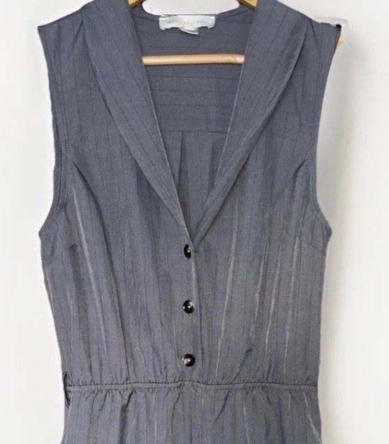 Monteau Los Angeles Jumpsuit Women’s M Gray Sleeveless Button Front Pockets