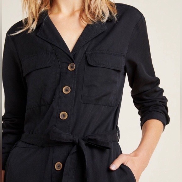 Sanctuary x Anthropologie Women’s Black Belted Renewal Utility Jumpsuit, Size S