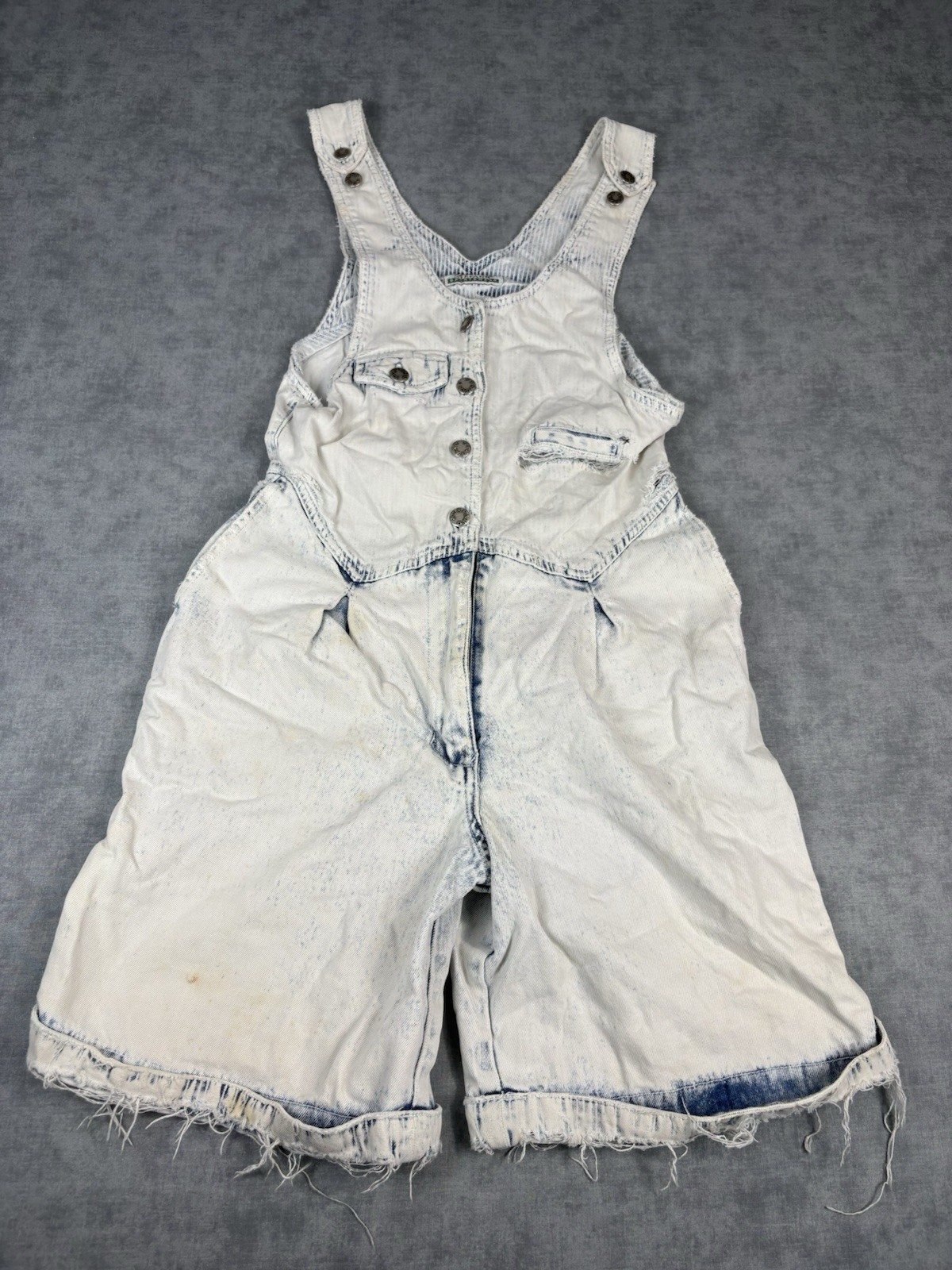 Vintage Stefano Denim Romper Shorts Acid Wash Hong Kong Size 7/8 Distressed