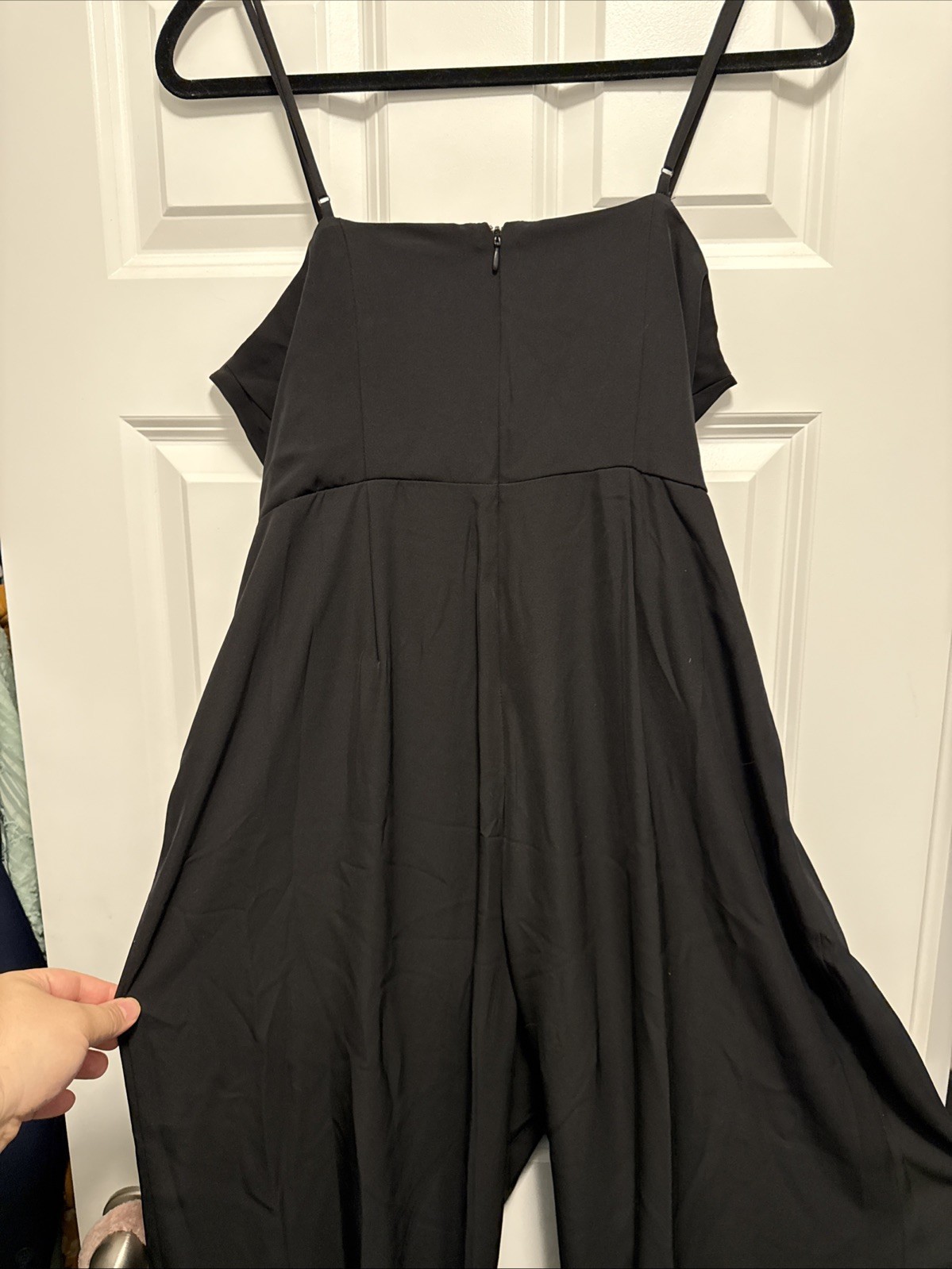 Nine West Black Womens Jumpsuit Size Large Sleeveless Wide Leg