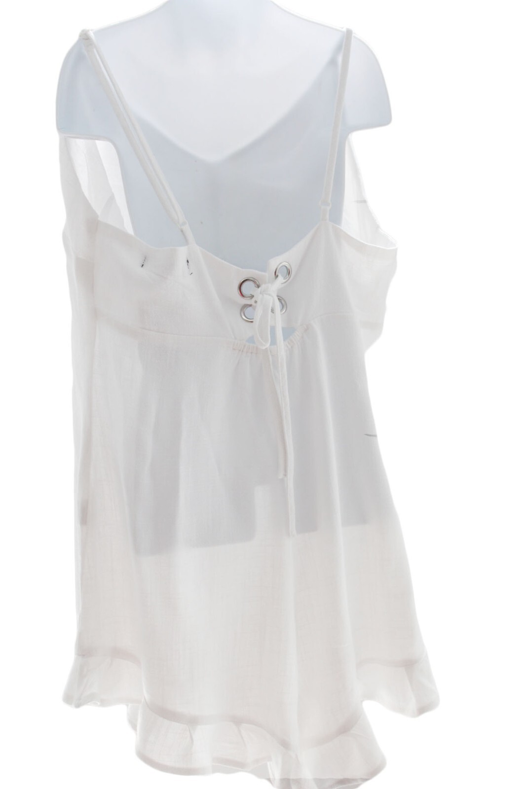 Teen Romper Love Cameron Juniors White Strappy Sleeve Tie Back Romper Size S