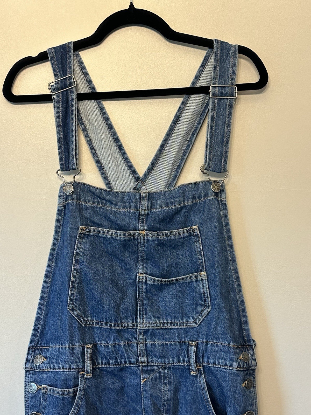 We The Free Ziggy Denim Overalls Women’s Large Straight Leg Blue Bib Overalls
