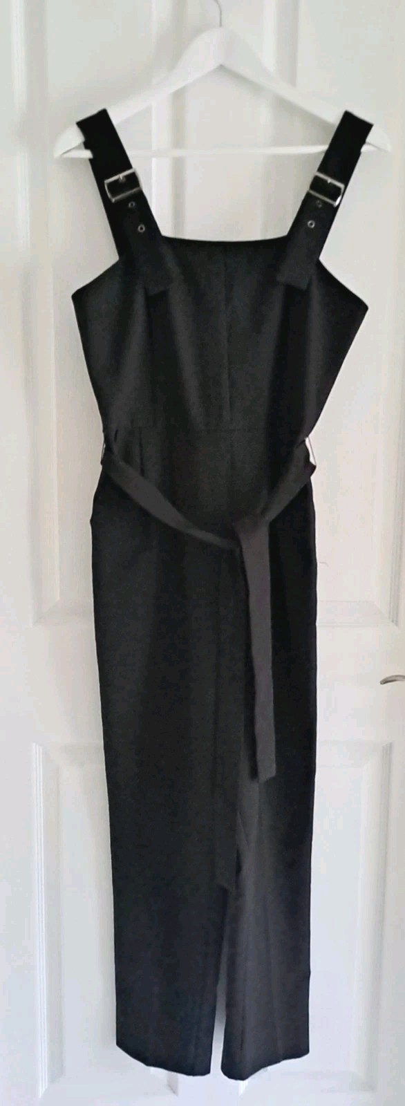 Oasis Jumpsuit Buckle Strap Utility Fitted Carrot leg Womens Black UK 12 NOWT