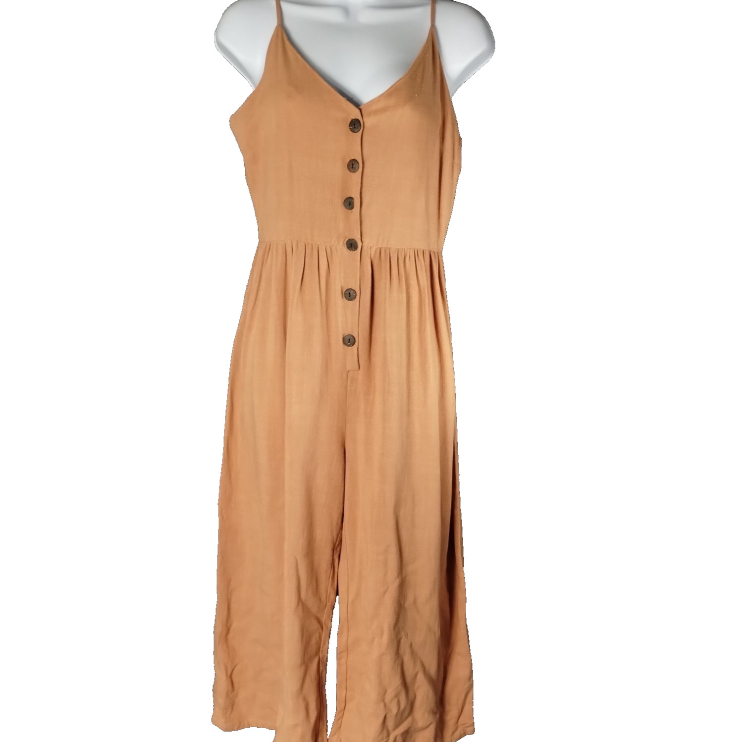 One Heart Jumpsuit Size S Linen Blend Terracotta Casual Resort Beach Coastal