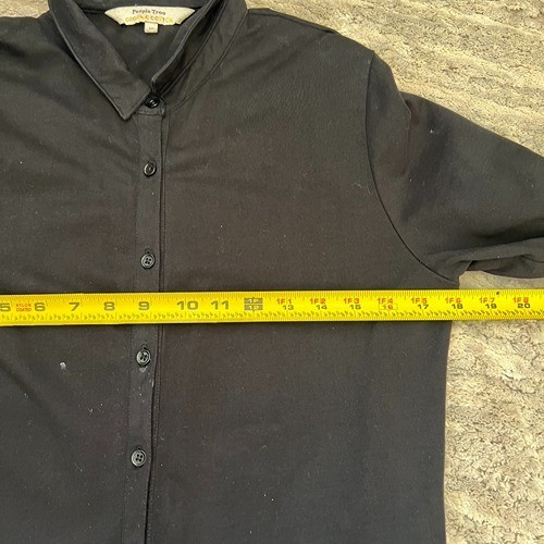 People Tree Organic Cotton Black Belted Button Front Jumpsuit Womens 10