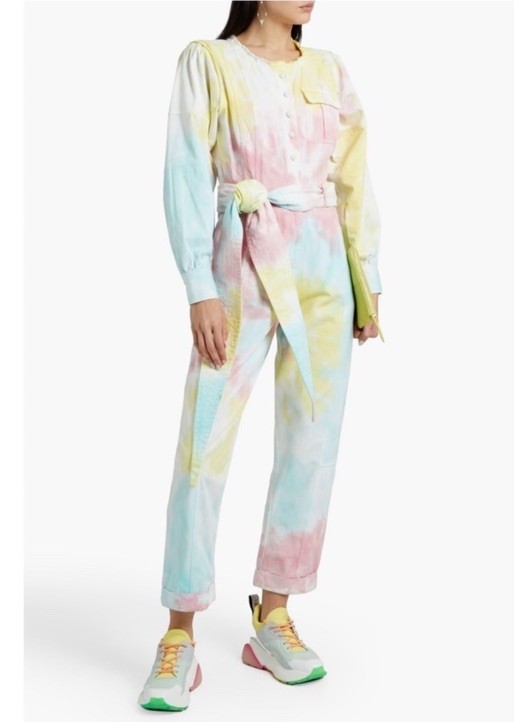LoveShackFancy Woman’s Sz 12 Paca Rainbow Radial Tie Dye Jumpsuit