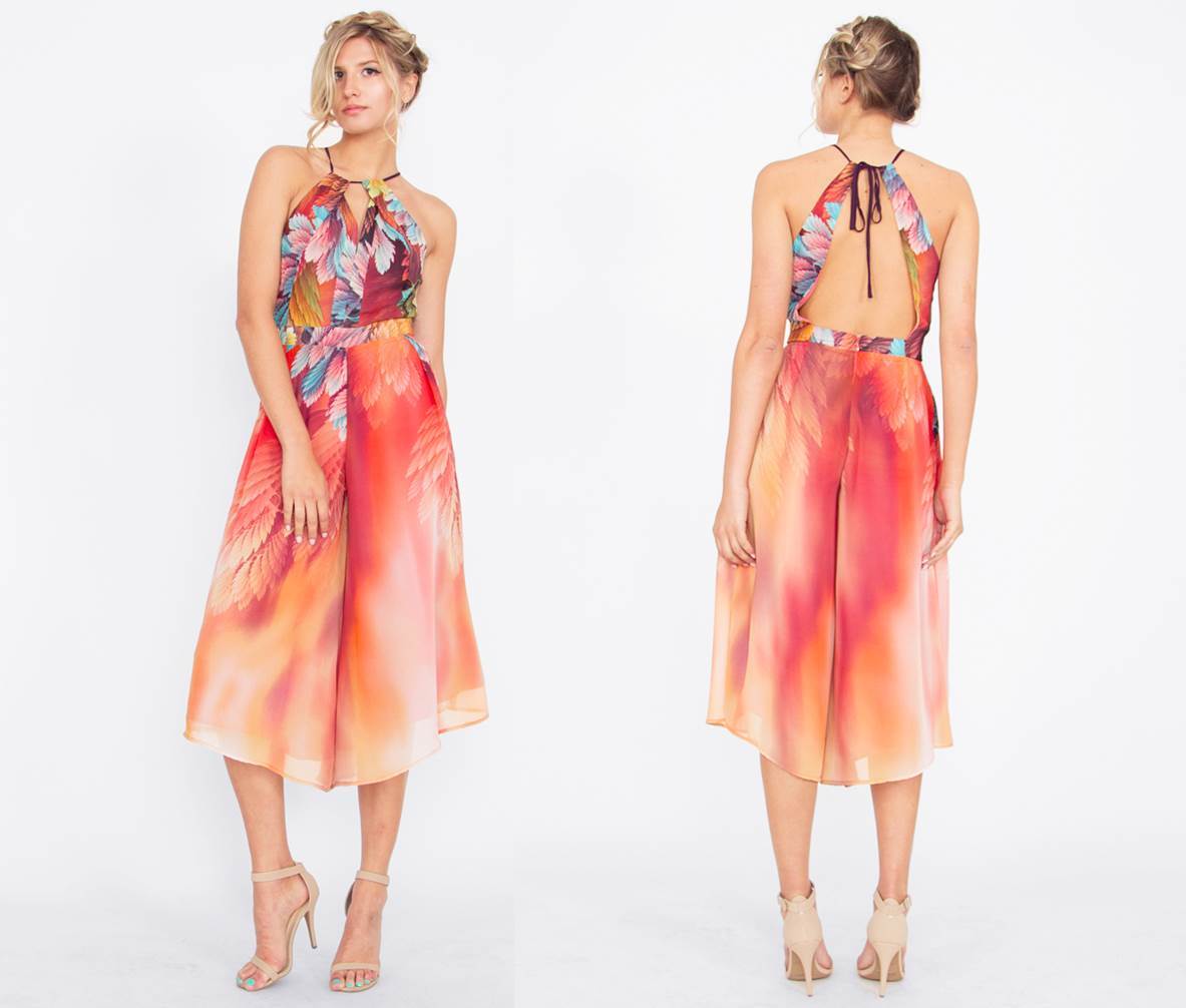 NEW Sugar Lips Sugarlips Bohemian Boho Chic Birds of a Feather Jumpsuit XS S M L