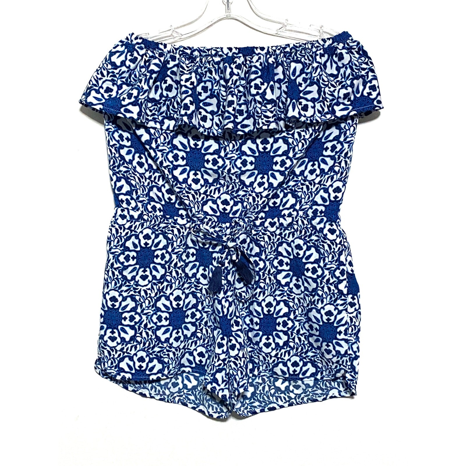 Vineyard Vines Ruffle Romper Womens XS Beach Coastal Vacation Resort Summer Boho