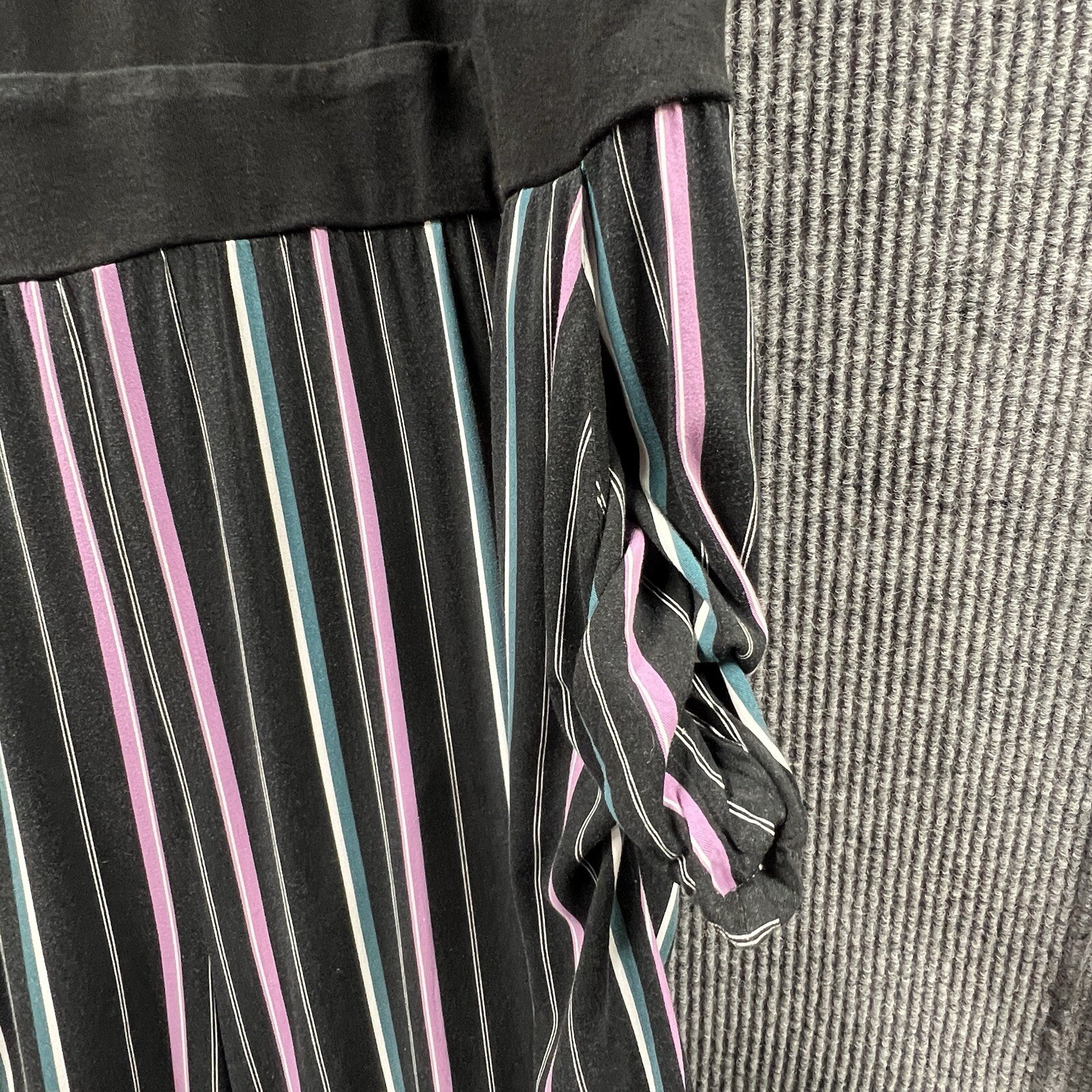 TORRID Challis Sleeveless Jumpsuit Romper Women 3 (3XL) Black Striped Scoop Neck