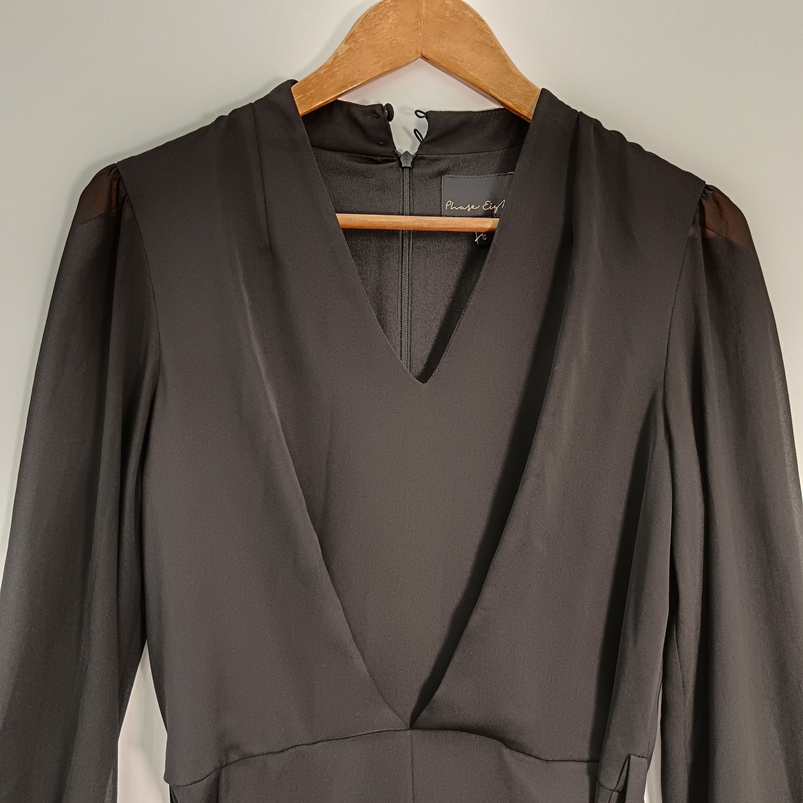 Phase Eight Jumpsuit UK 12 Women’s Black Long Sleeve Belted Preloved