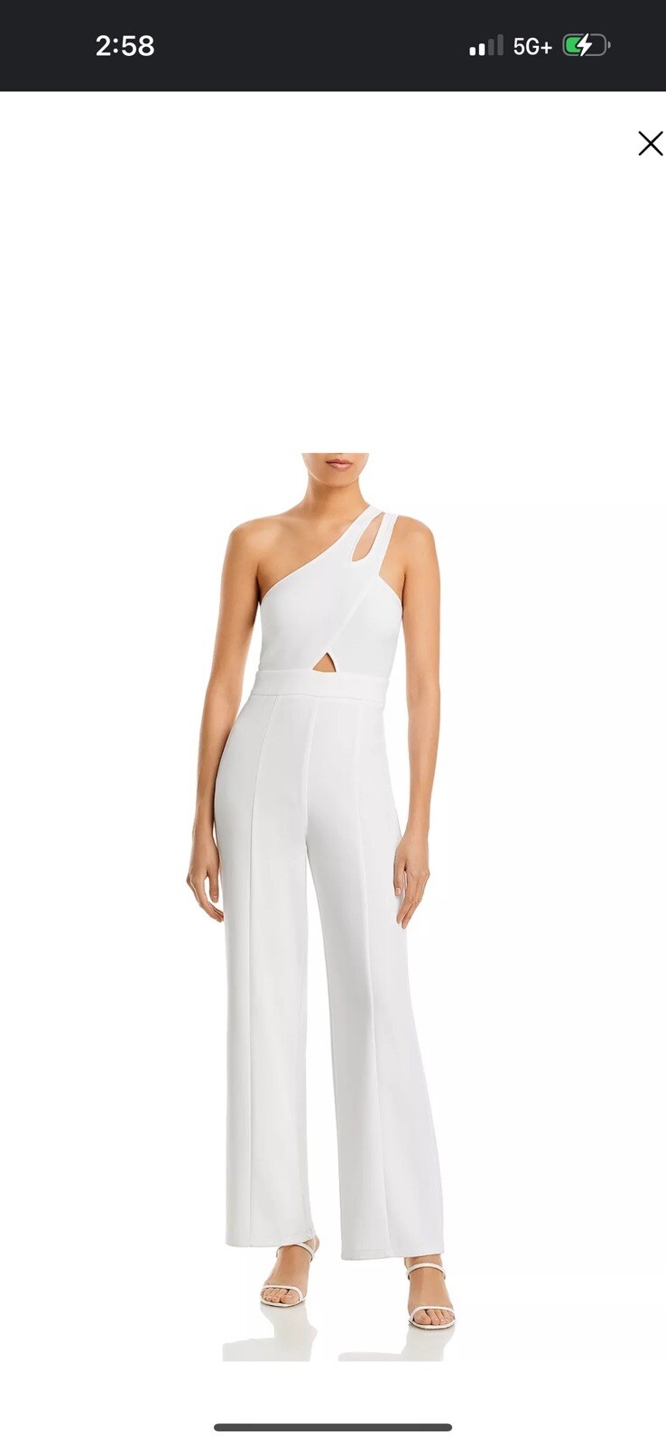 Aqua NWT White One Shoulder Cutout Jumpsuit