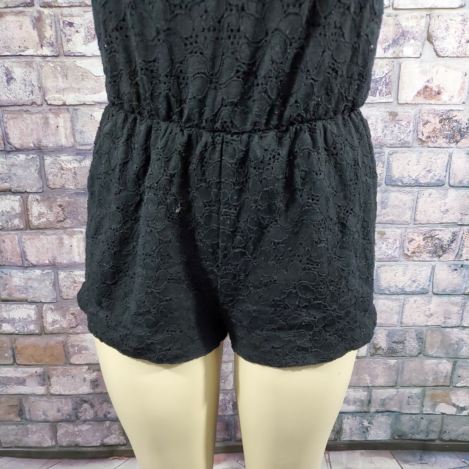 Women’s Jumpsuit One Piece Tank Short Pants Black Stretch Ambiance Junior Size M