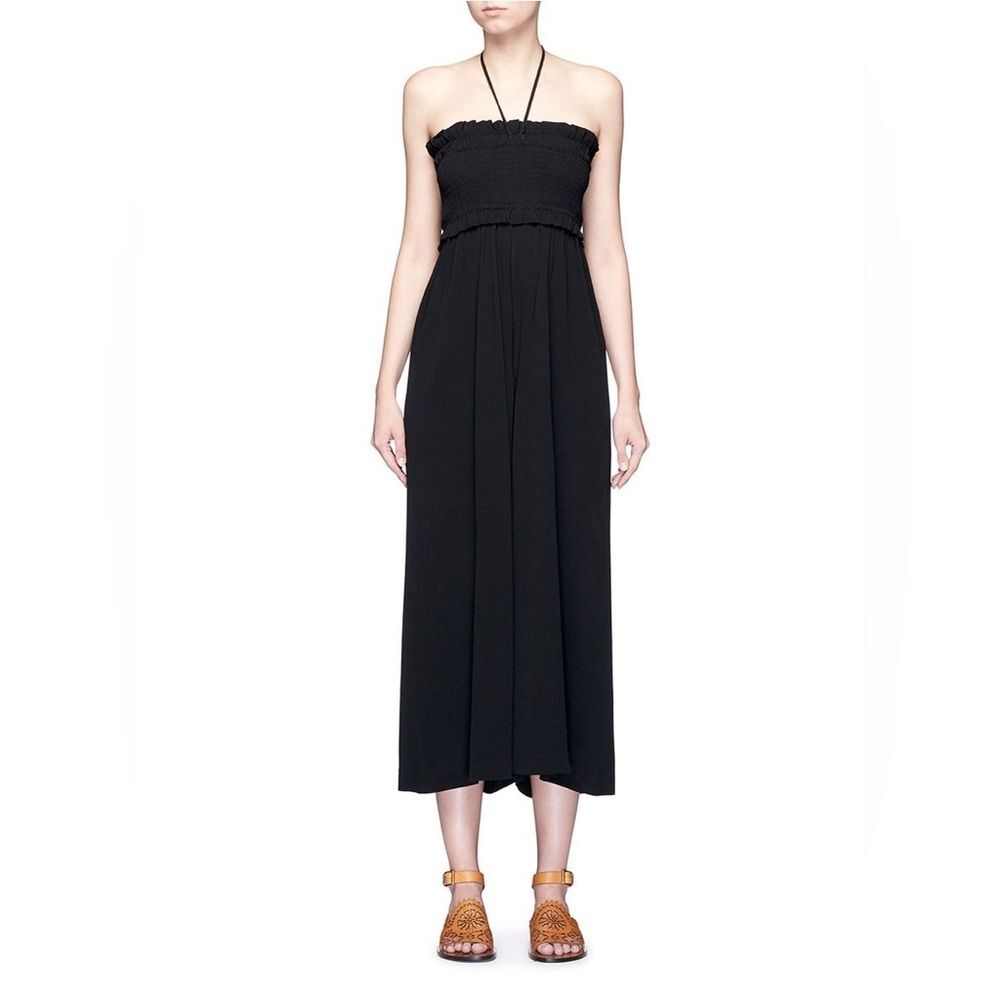 Apiece Apart Ute Lake Quilted Halter Neck Jumpsuit in Black size 2