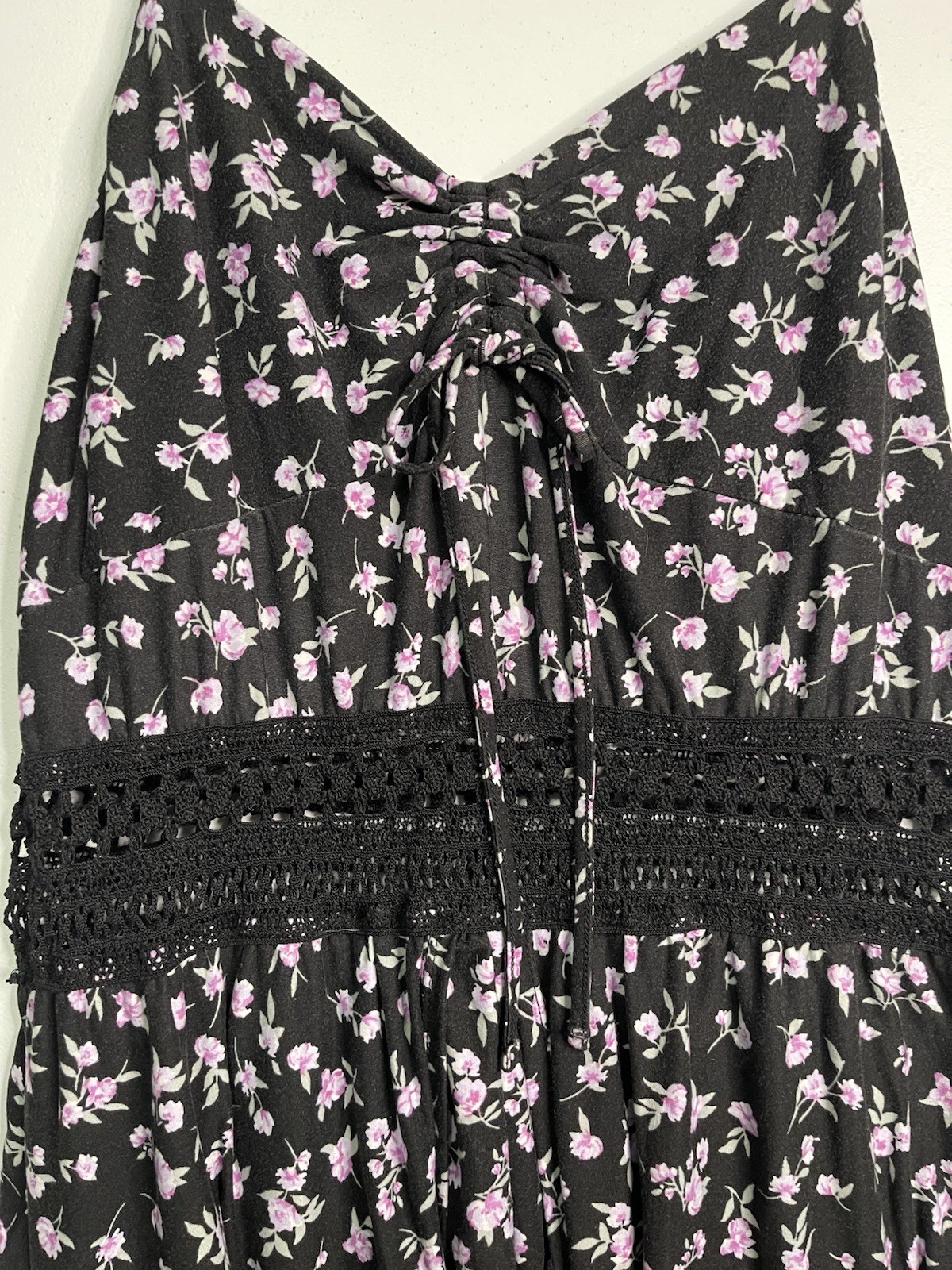 Romper Short Maxi Super Soft Jersey Knit Crochet Adjustable Straps & Chest EUC