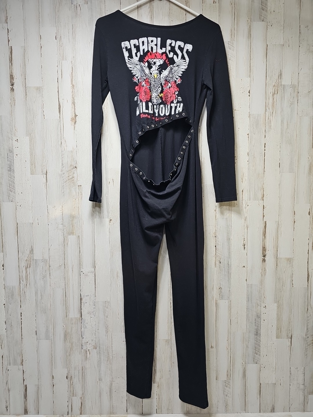 Womens Fashion Nova Black Jumpsuit Romper Sz XL Open Front Stylish