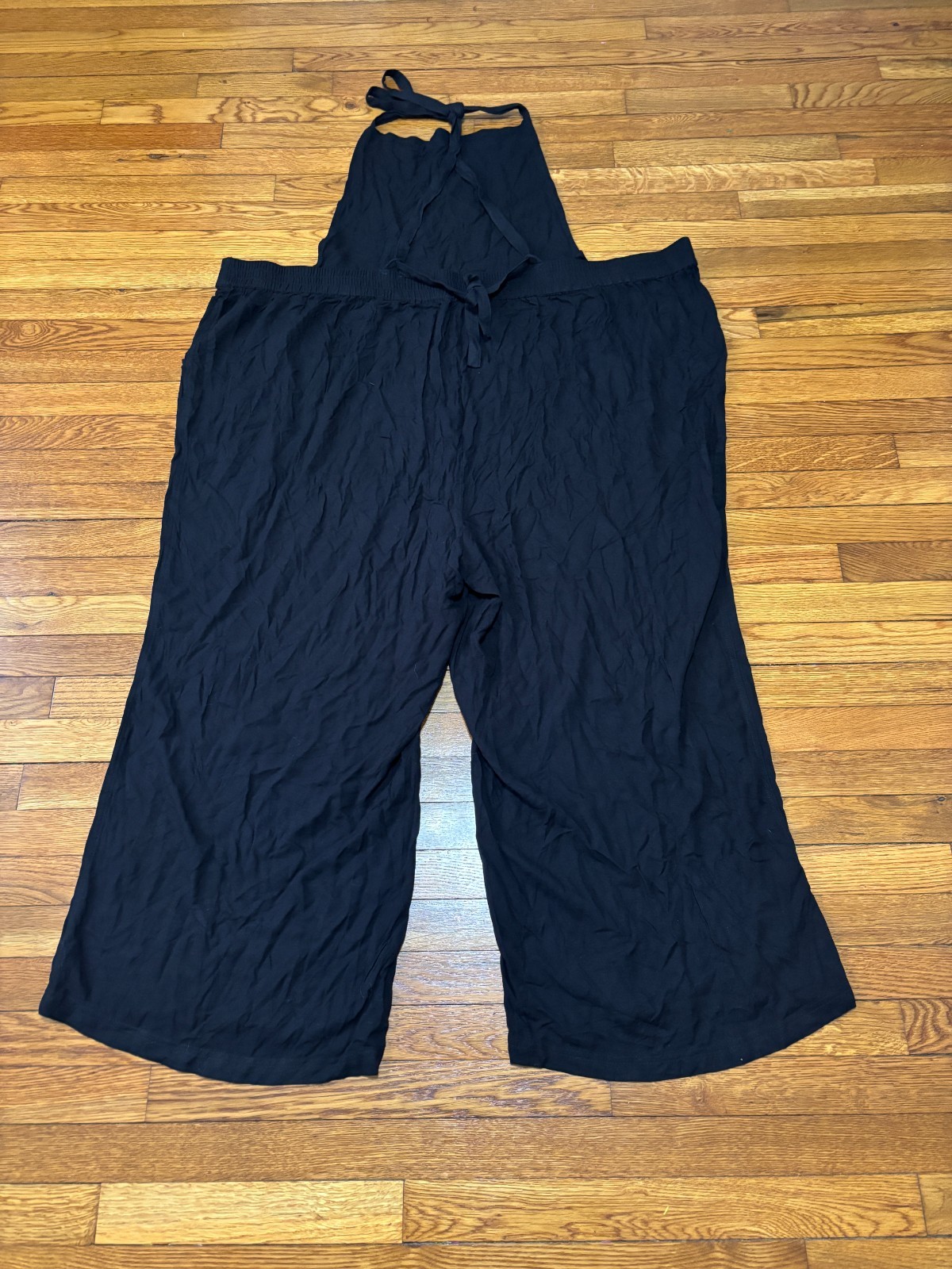 Torrid Womens Wide Leg Stretch Crepe Jumper Plus Size 6X Black Rayon NWT $70