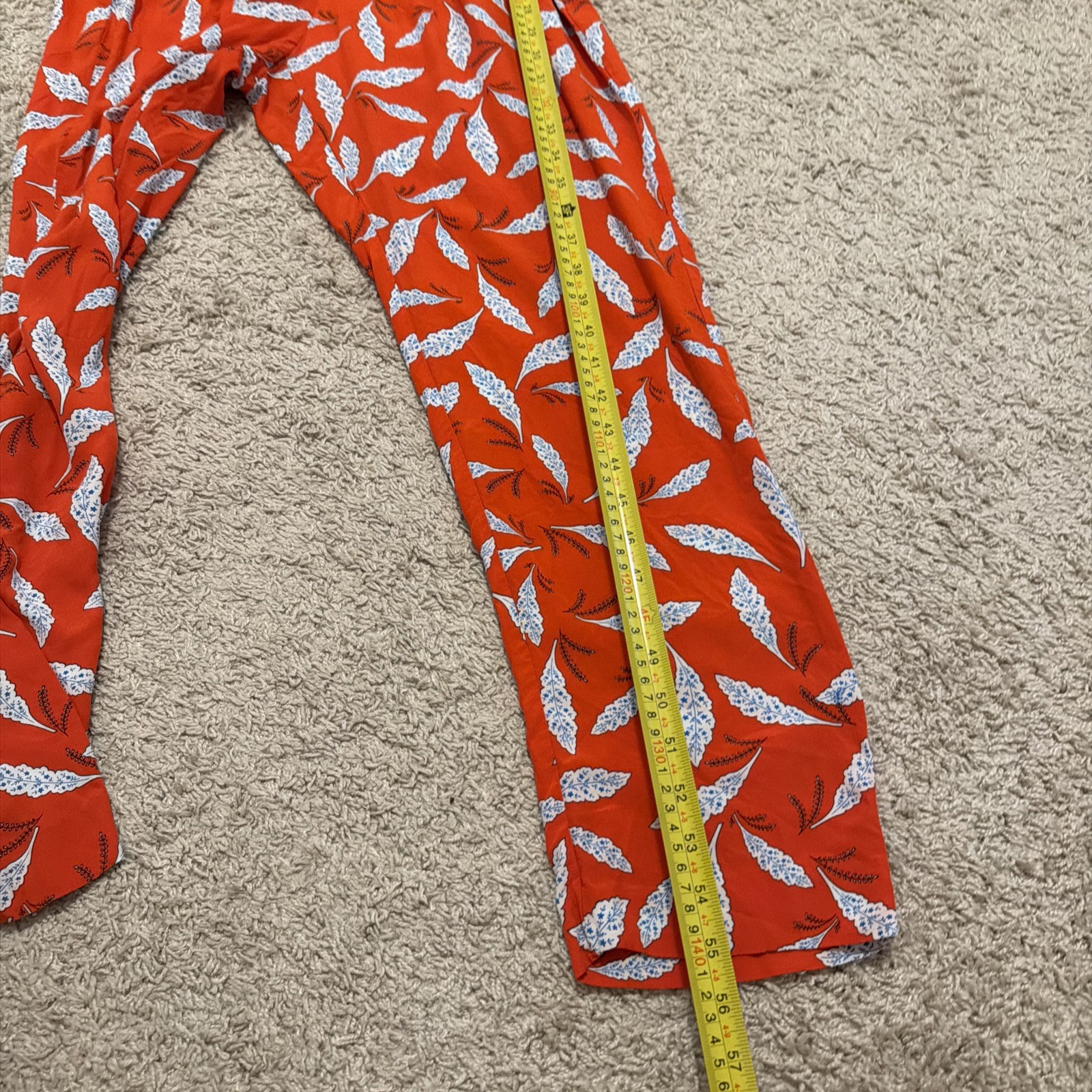 Diane Von Furstenberg Utilitarian Jumpsuit Orange Blue Benji Wrap Tie Size 12