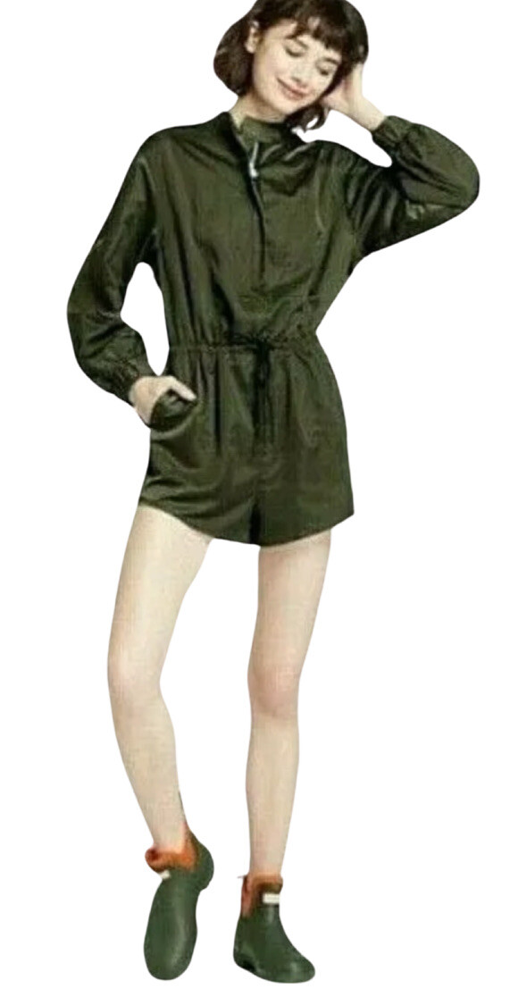 Hunter for Target Olive Green Long Sleeve Zip Up Romper Size Small