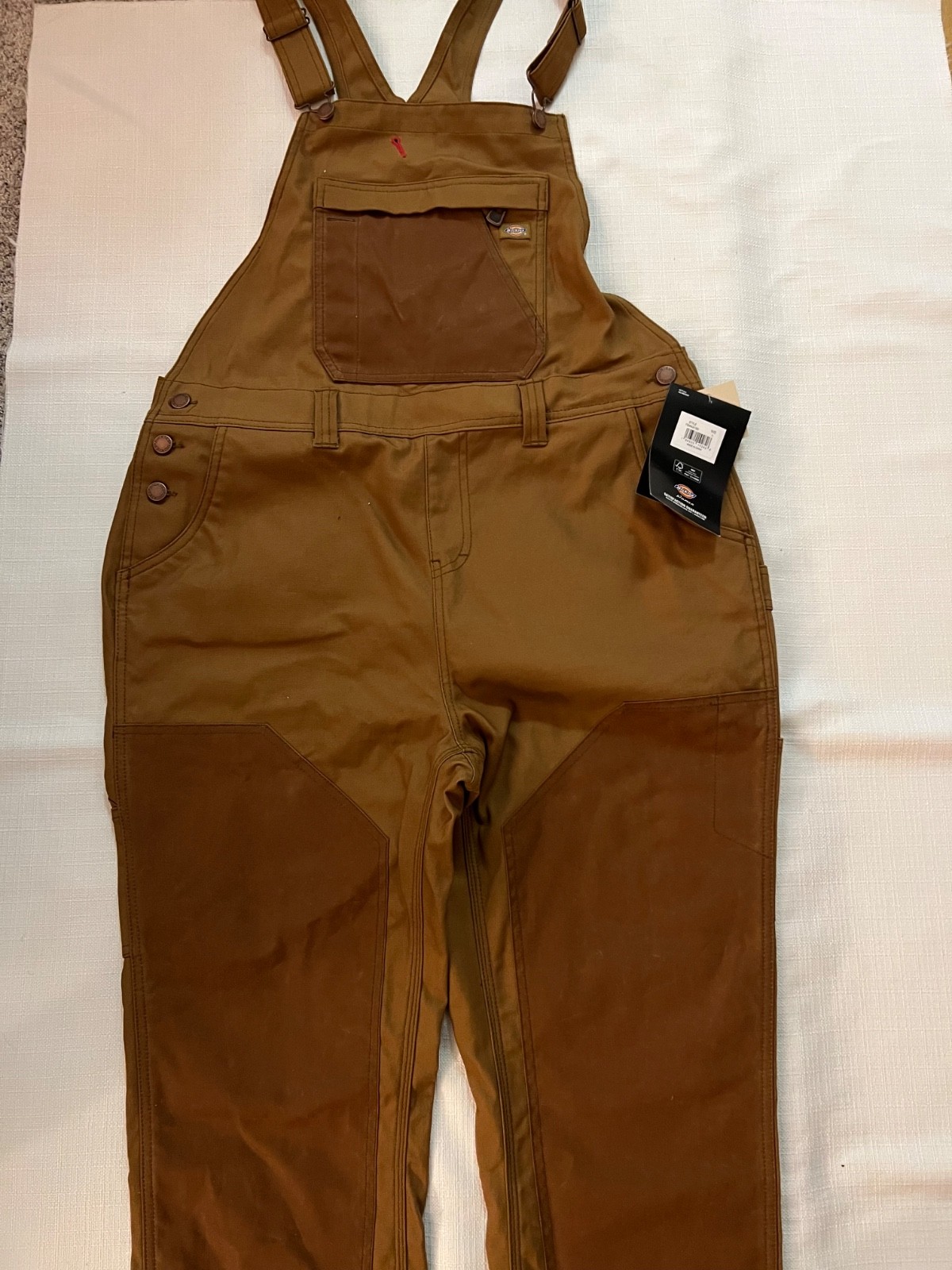 Dickies Lrg Women’s Waxed Canvas Double Front Bib Overalls NWT FBWAX1BD