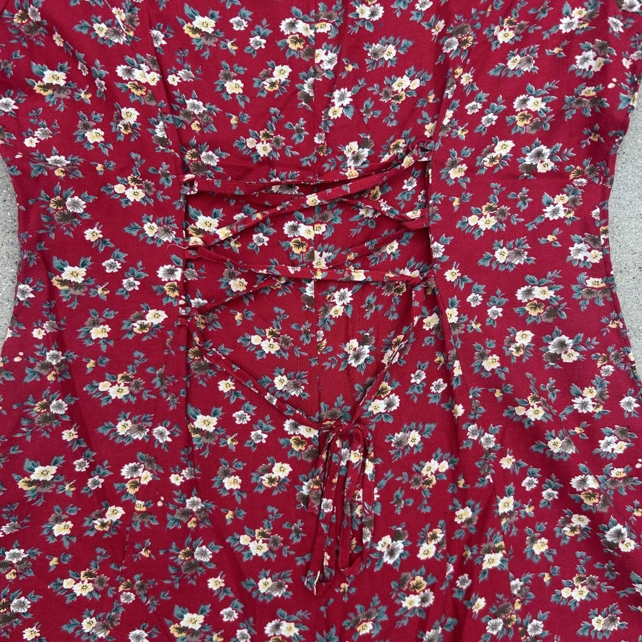 Vintage 80s 90s Rayon Pellini maroon red floral print jumper
