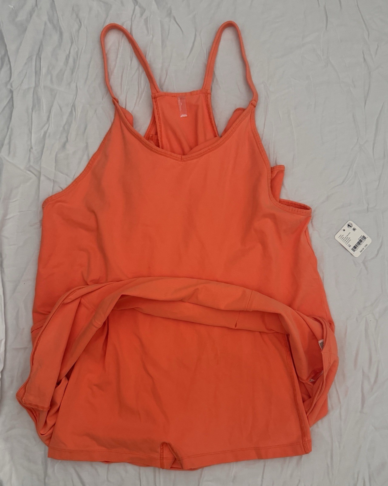 $60 Free People Women’s Medium Hot Shot Mini Dress Romper Blood Orange NWT