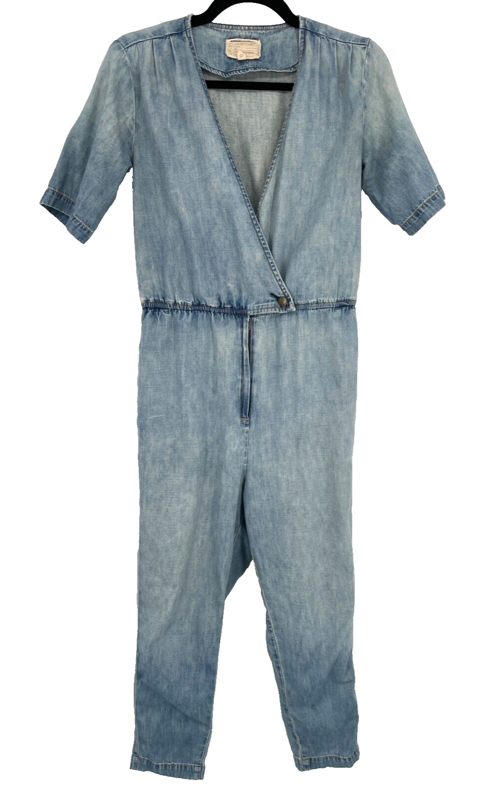 Current Elliott women XS-S Light blue V-Neck Chambray Jumpsuit crop size 0 Denim