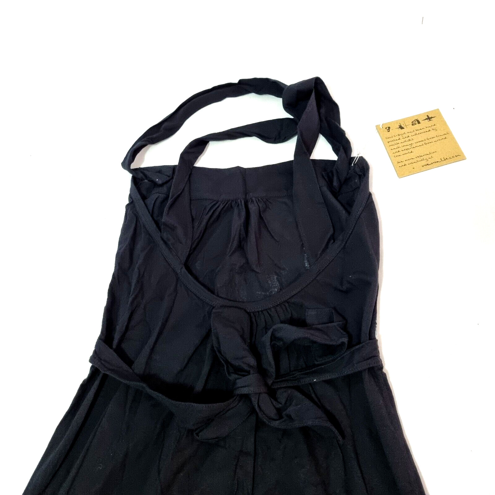 We Walk Dungaree Waist Tie Women Size M Black White Studio Hand Printed Art $59