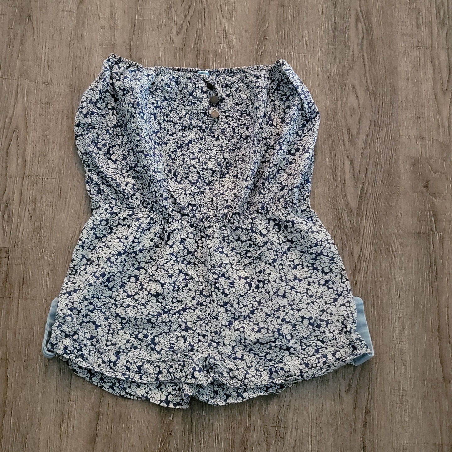 Ocean Club Pull Up Romper Shorts ~ UK Sz 12 ~ Short Sleeve ~ Floral