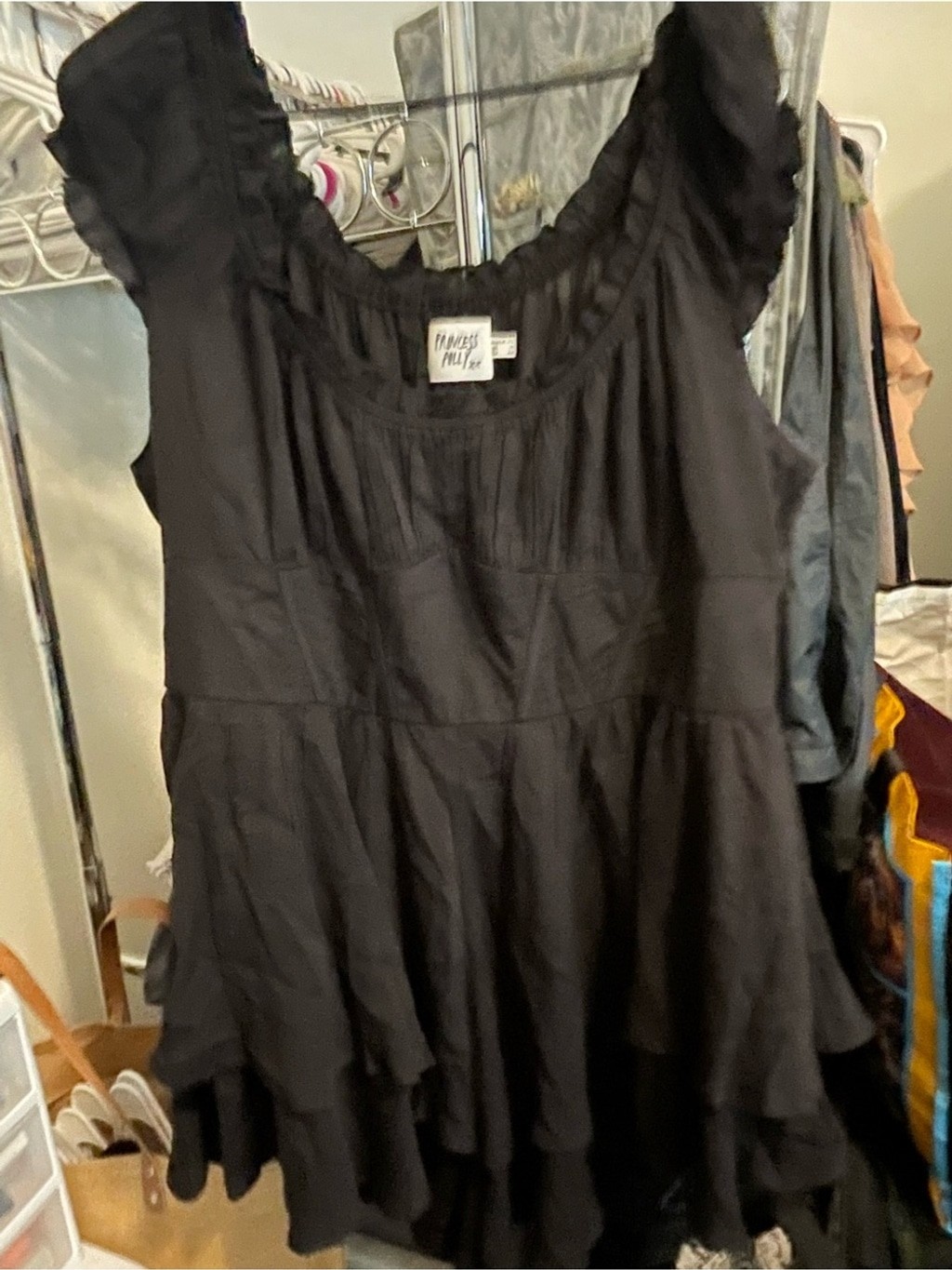 Princess Polly black Ruffled structures Women’s romper
