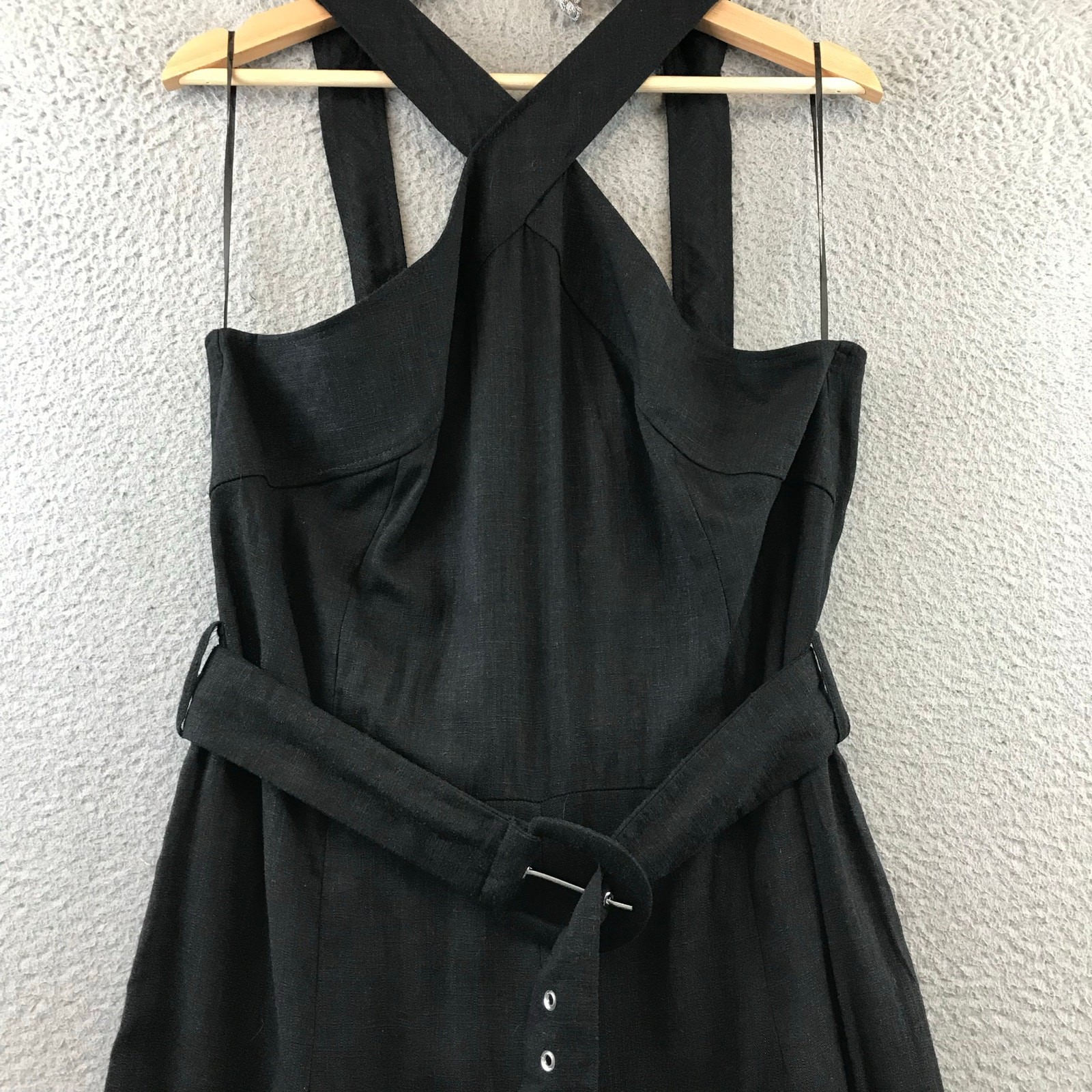 New Mango Halter-neck jumpsuit with belt linen size L