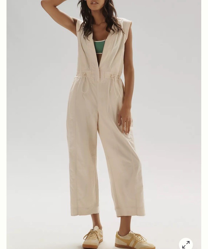Anthropologie Women’s Daily Practice Soller Drawstring Jumpsuit Size Medium NWT