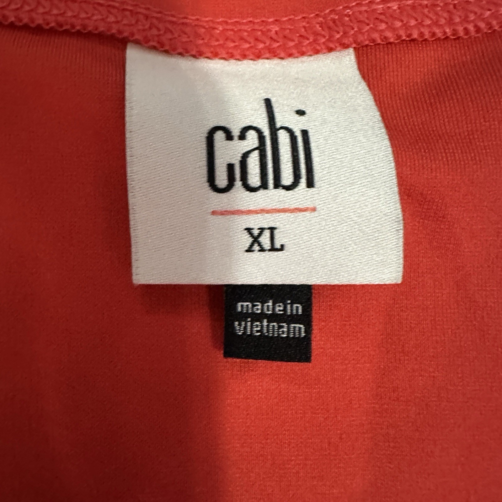 CAbi Hibiscus Romper Womens Size XL Style 6809 Coral Sleeveless Open Back Vneck