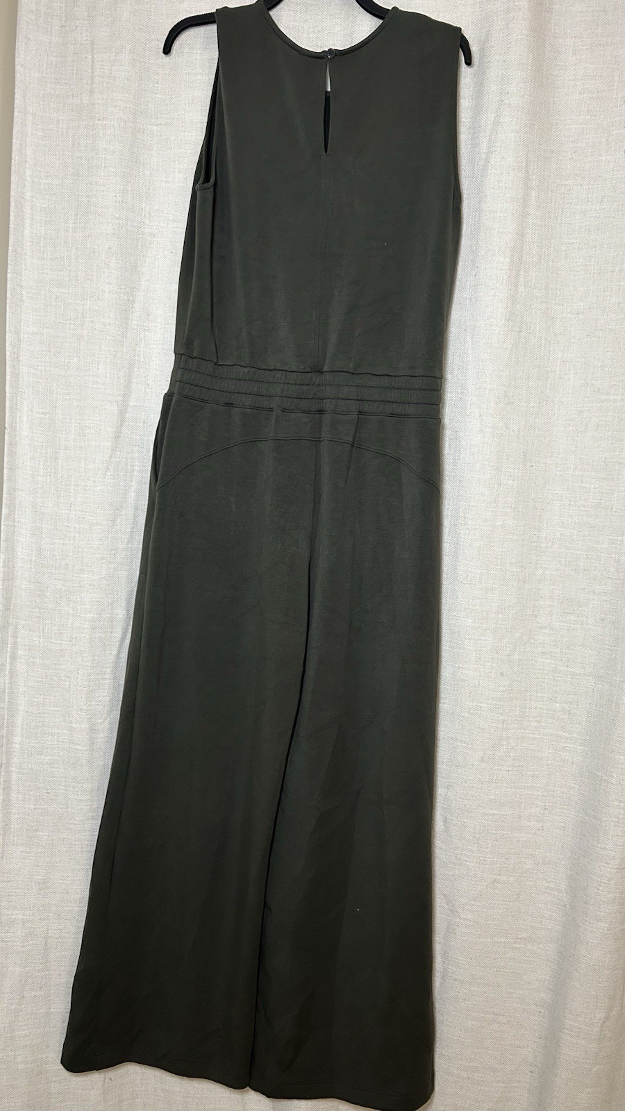 Spanx Airluxe Sleeveless Knit Green Jumpsuit Athleisure One Piece Size XL