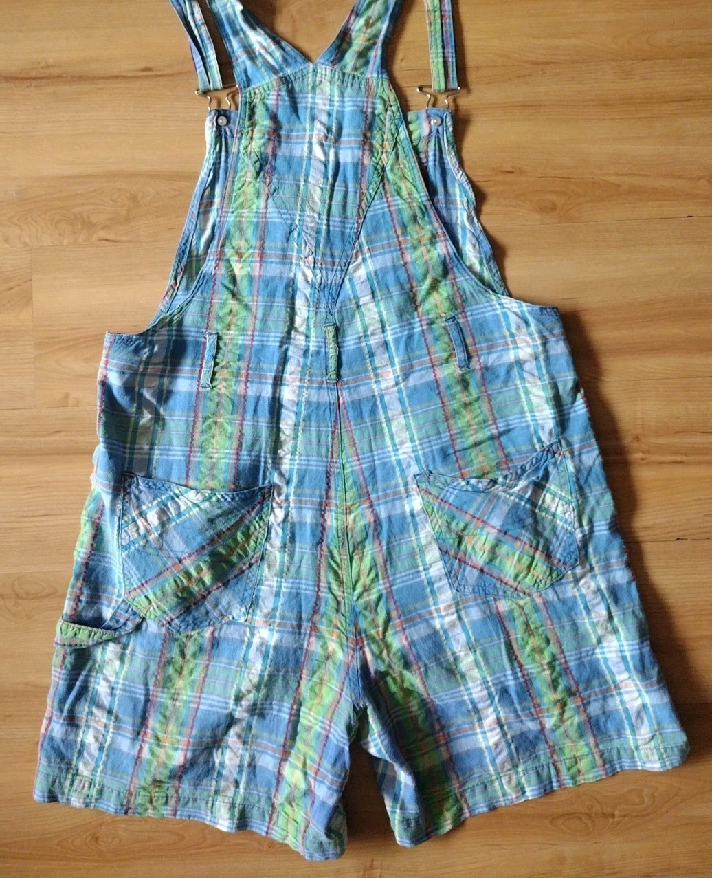 Vintage Disney Mickey Mouse Donald Duck Goofy Plaid Overalls Jr.Sz M Jerry Leigh