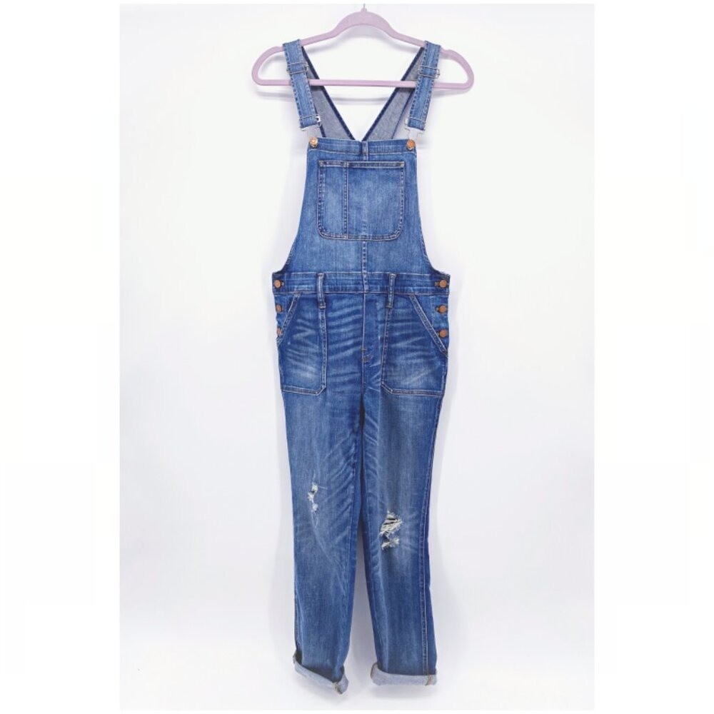Madewell Distressed Skinny Overalls