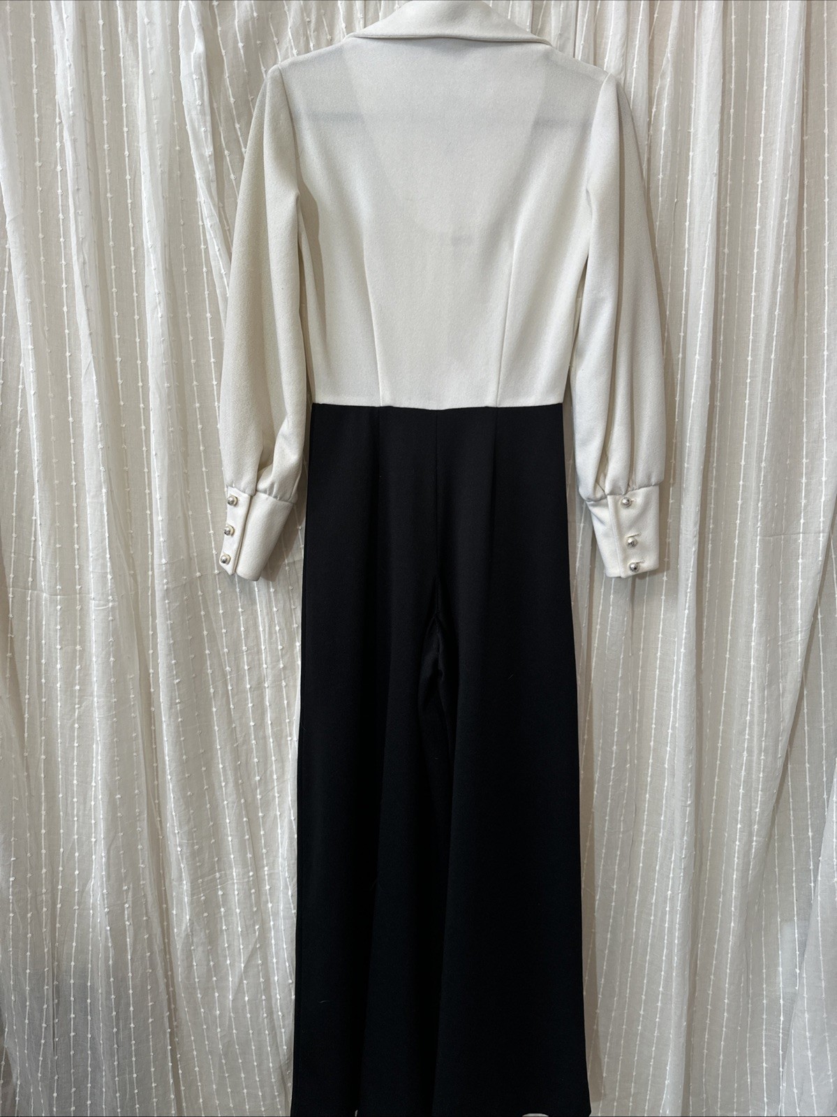 Black And White Vintage 60’s Butterfly Wide Leg Jumpsuit Women’s Small