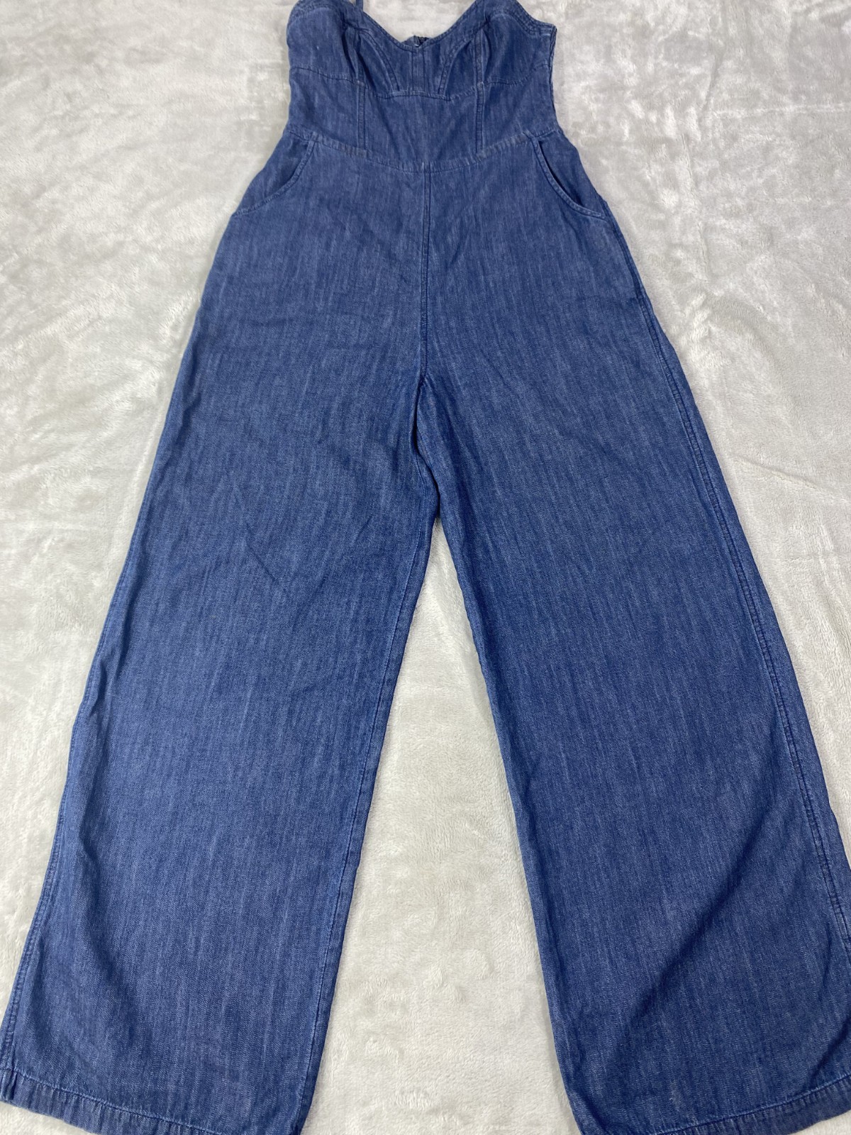 Express Overalls Jeans Womens 2 Straight Leg Baggy Denim Hipster Retro Hippie