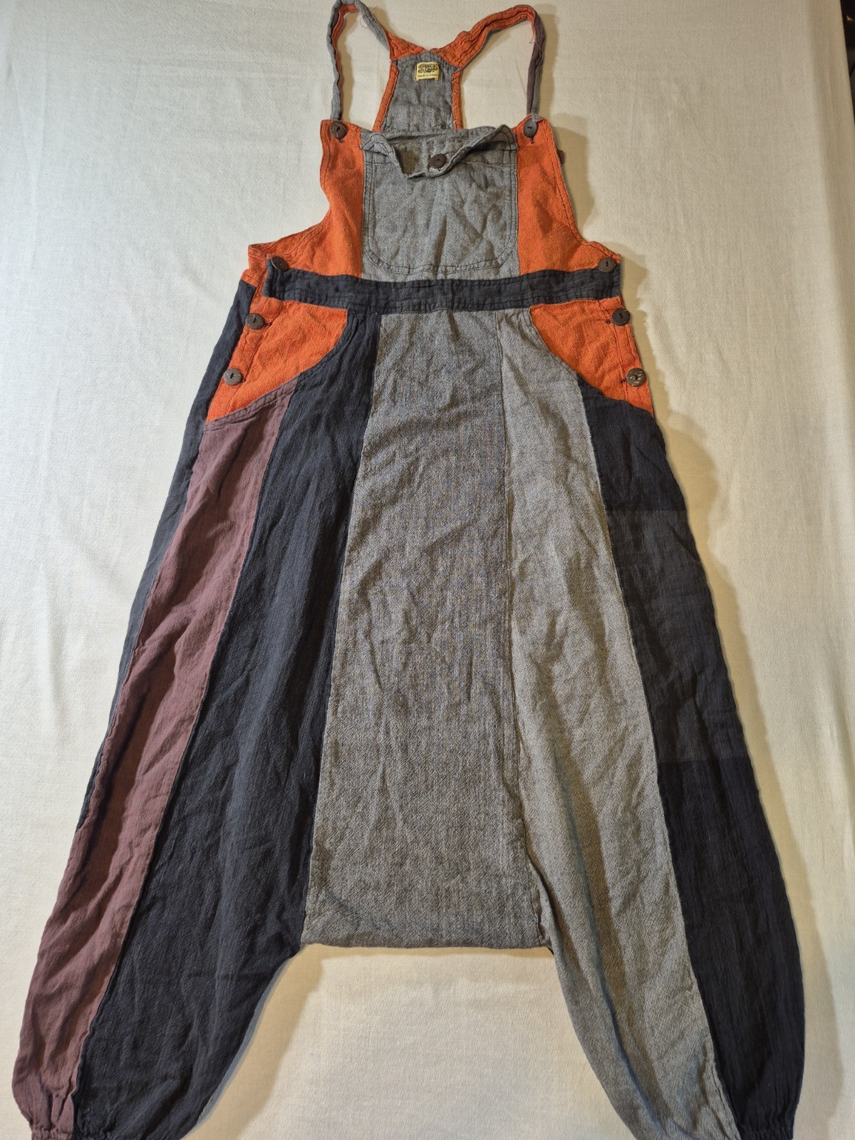 SPT Colorblock Romper Jumpsuit Whimsy Hippie Boho Festival Overalls Sz M?
