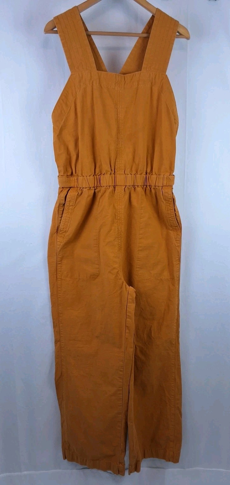 Everlane Womens Jumpsuit Organic Cotton Rust Size-10 Relaxed Fit Casual Wear