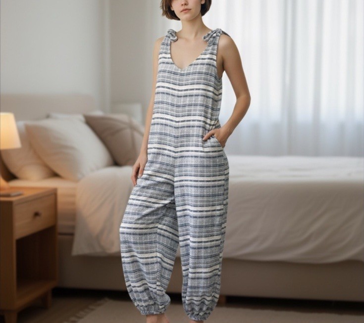Madewell Tie-Strap Balloon Cover-Up Jumpsuit Stripe Loungewear Travel Bohemian S
