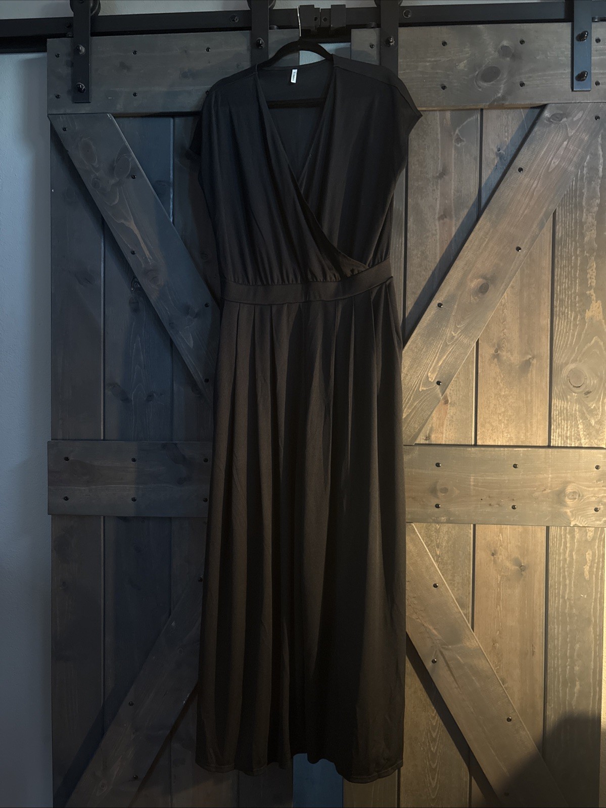 Halara Black Wrap V-Neck Wide Leg Jumpsuit XL Tall NWT