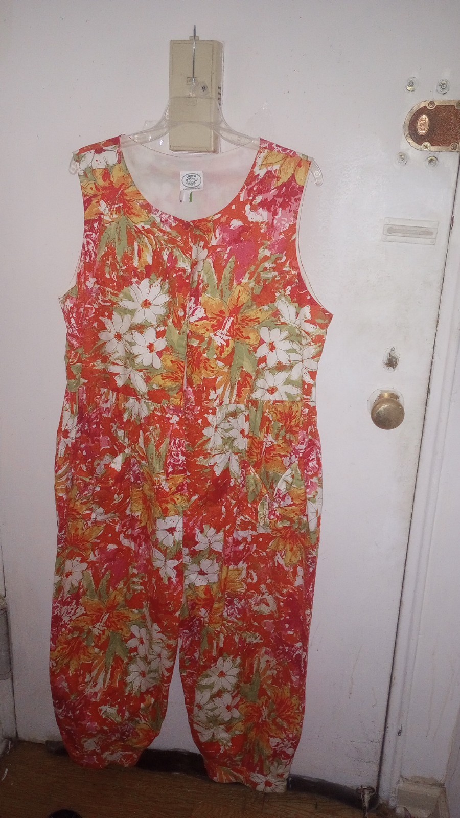 Vintage Laura Ashley Bubble Jumpsuit Cottagecore Boho Floral Multicolor Size XL