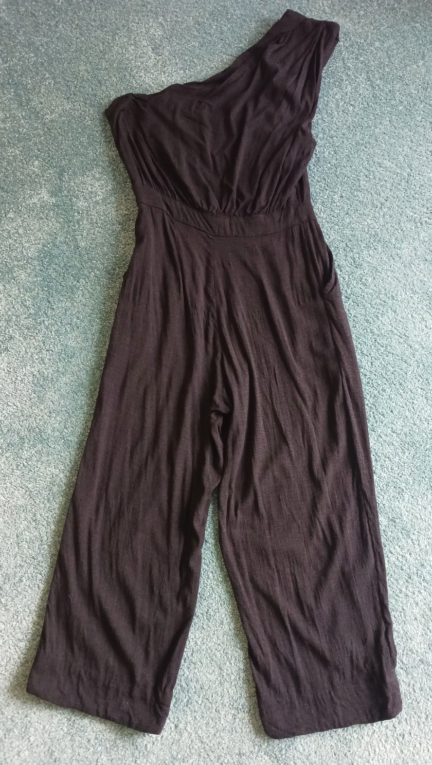 Free People Avery One Shoulder Jumpsuit in Black, M, very soft